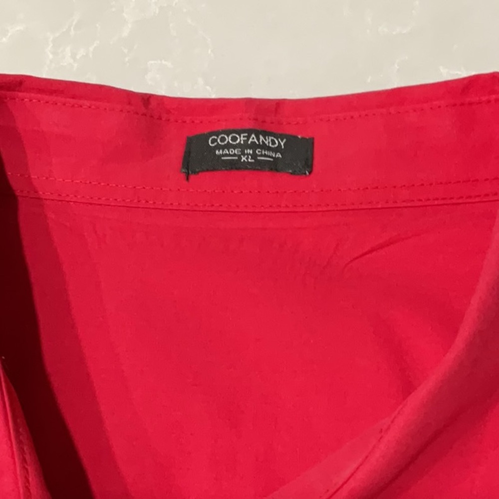 Coofandy men’s red western style button down shirt.